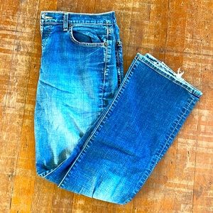 Lucky Brand Jeans Men's 33x34 Blue Slim Bootleg Button Fly Denim Pants